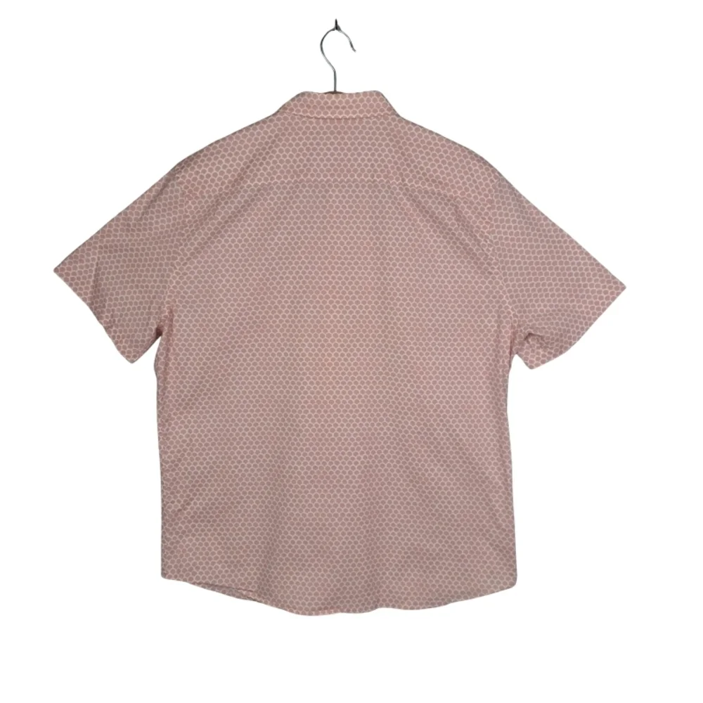Faherty Playa Men's XL All Over Fish Scale Print Organic Cotton Pale Pink/White - Picture 3 of 10